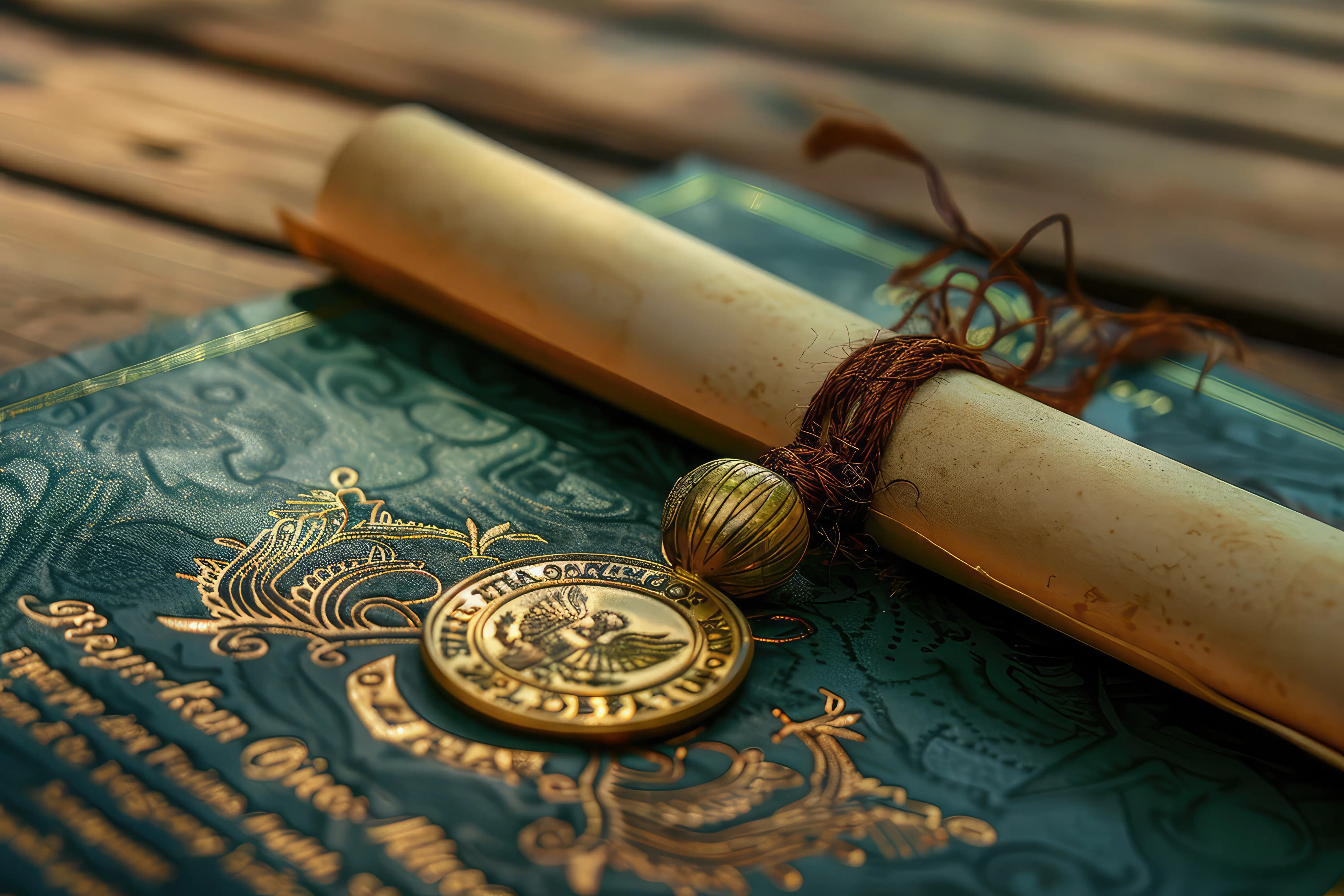 Ein Diplom mit dem Schulsiegel darauf.